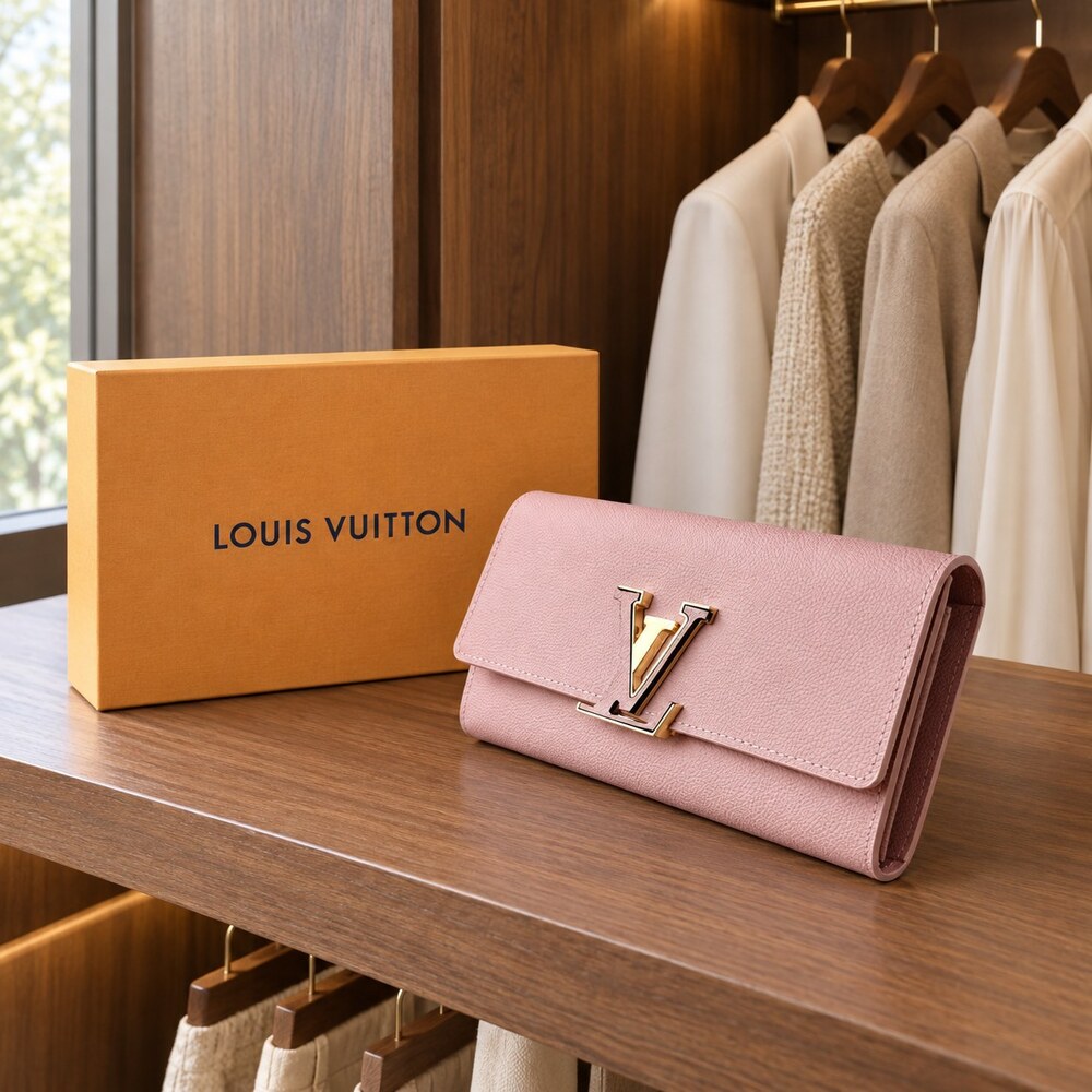 Louis Vuitton Capucines Long Wallet Rose Pink Leather - Picture 2 of 6